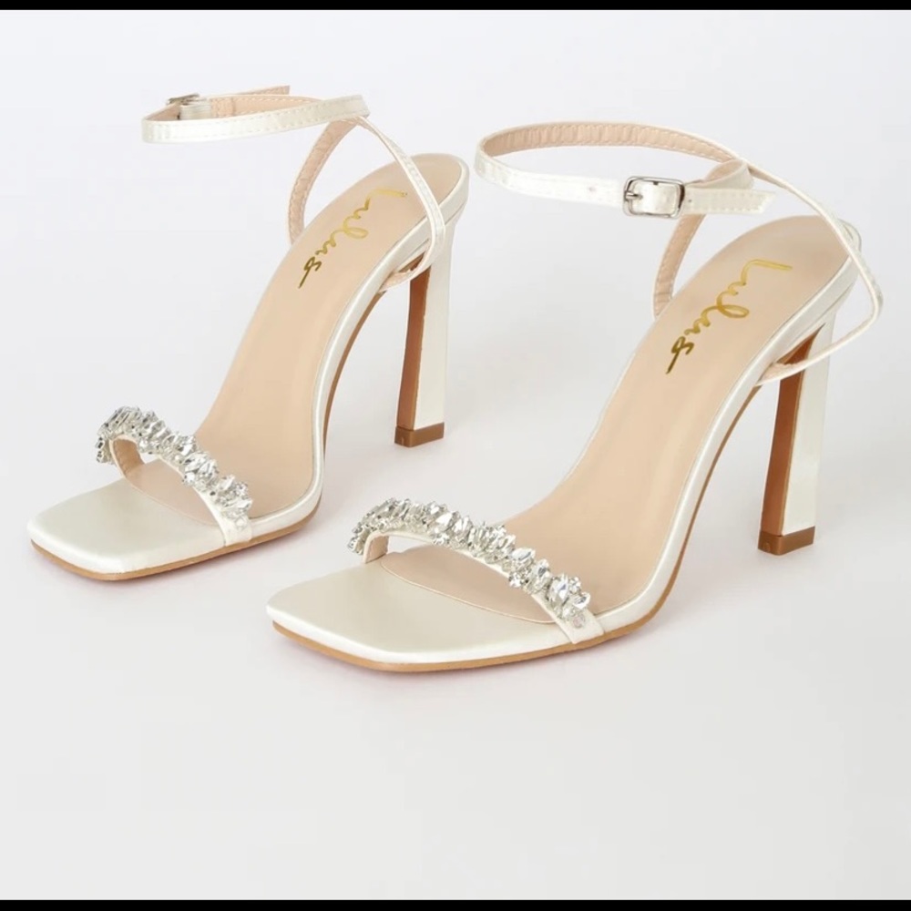 White rhinestones sandals